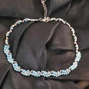 Elegant Silver Necklace with Blue Accents